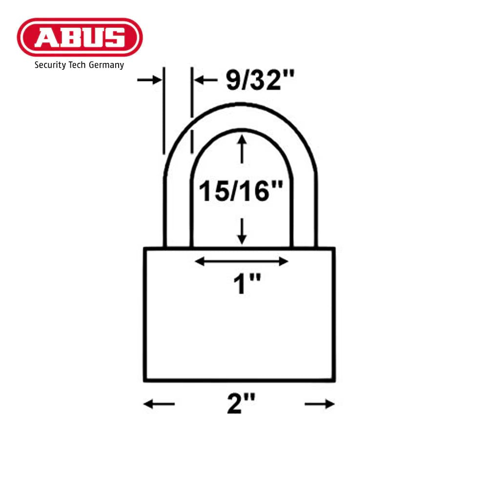 ABUS - 55MB/50 - Self-Locking Solid Brass Padlock with Optional Keying - 1-57/64 Inch Width