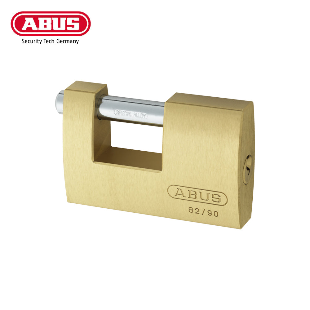 ABUS - 82/90 - Automatic Locking Brass Padlock with Optional Keying - 3 35/64 Inch Width