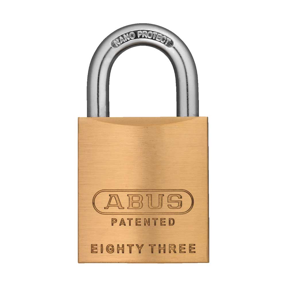 ABUS - 83/45 - Rekeyable Corrosion Resistant Brass Padlock with Optional Shackle Length and Optional Keyway - 1-53/64 Inch Width