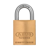 ABUS - 83/45 - Rekeyable Corrosion Resistant Brass Padlock with Optional Shackle Length and Optional Keyway - 1-53/64 Inch Width