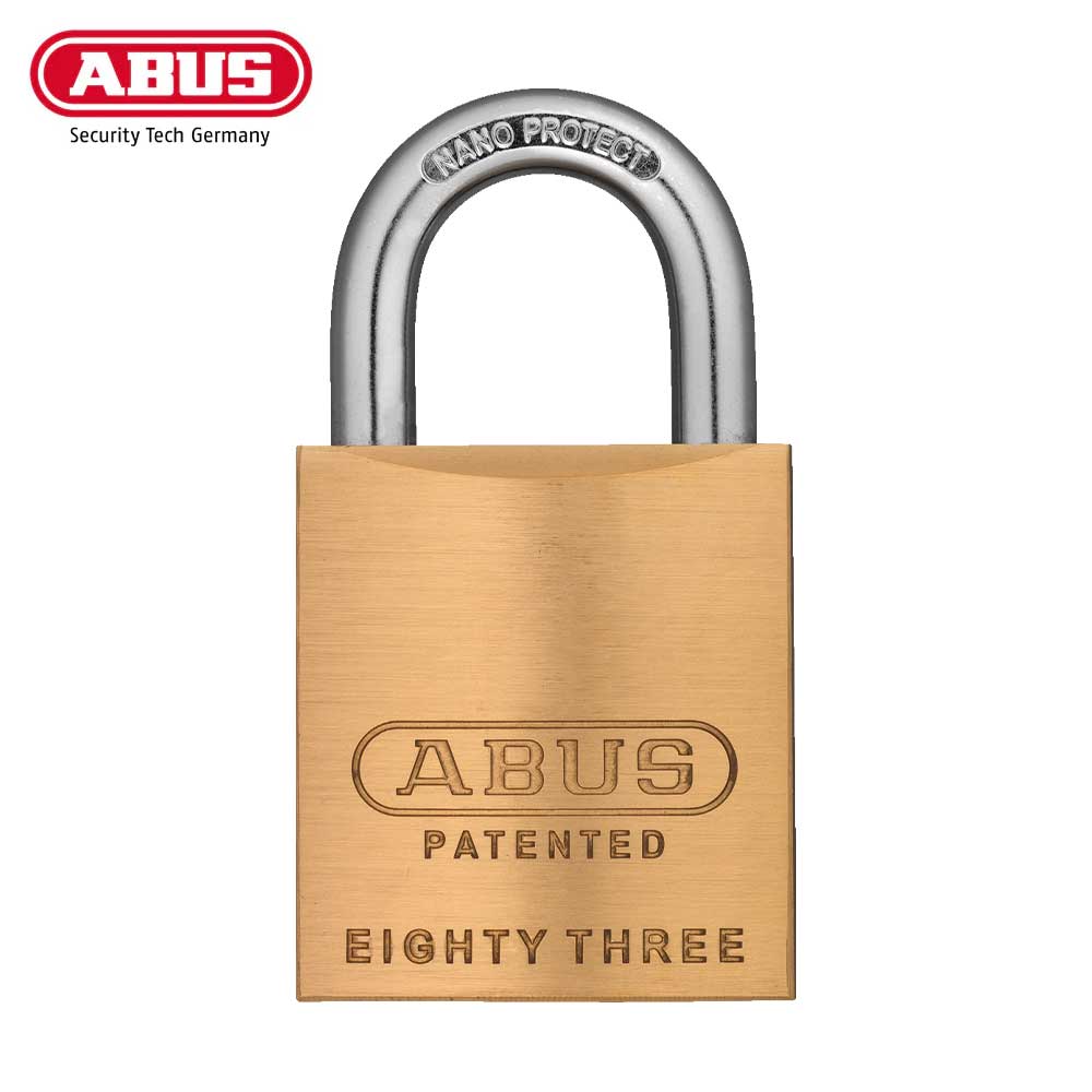 ABUS - 83/45 - Rekeyable Corrosion Resistant Brass Padlock with Optional Shackle Length and Optional Keyway - 1-53/64 Inch Width