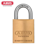 ABUS - 83/45 - Rekeyable Corrosion Resistant Brass Padlock with Optional Shackle Length and Optional Keyway - 1-53/64 Inch Width