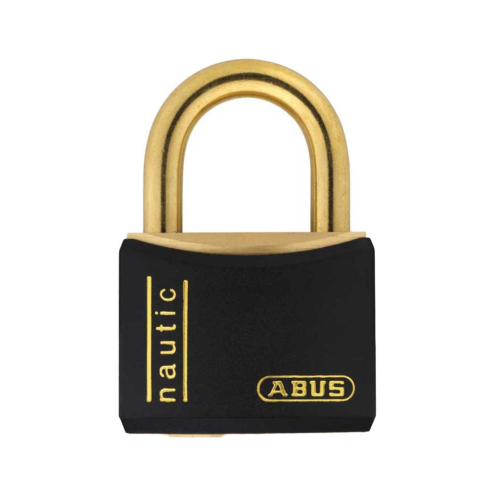 ABUS - T84MB/20 NAUTIC - Self-Locking Weatherproof  Black Sleeve Colored Marine Grade Padlock