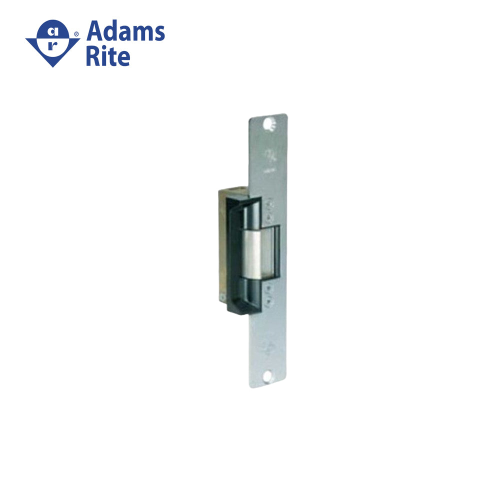 Adams Rite - 7100-310 - Door Electric Strike Standard/Fail Secure and 7-15/16 X 1-7/16 Flat Faceplate with Radius Corners - 12VDC - 652 (Satin Chromium Plated)