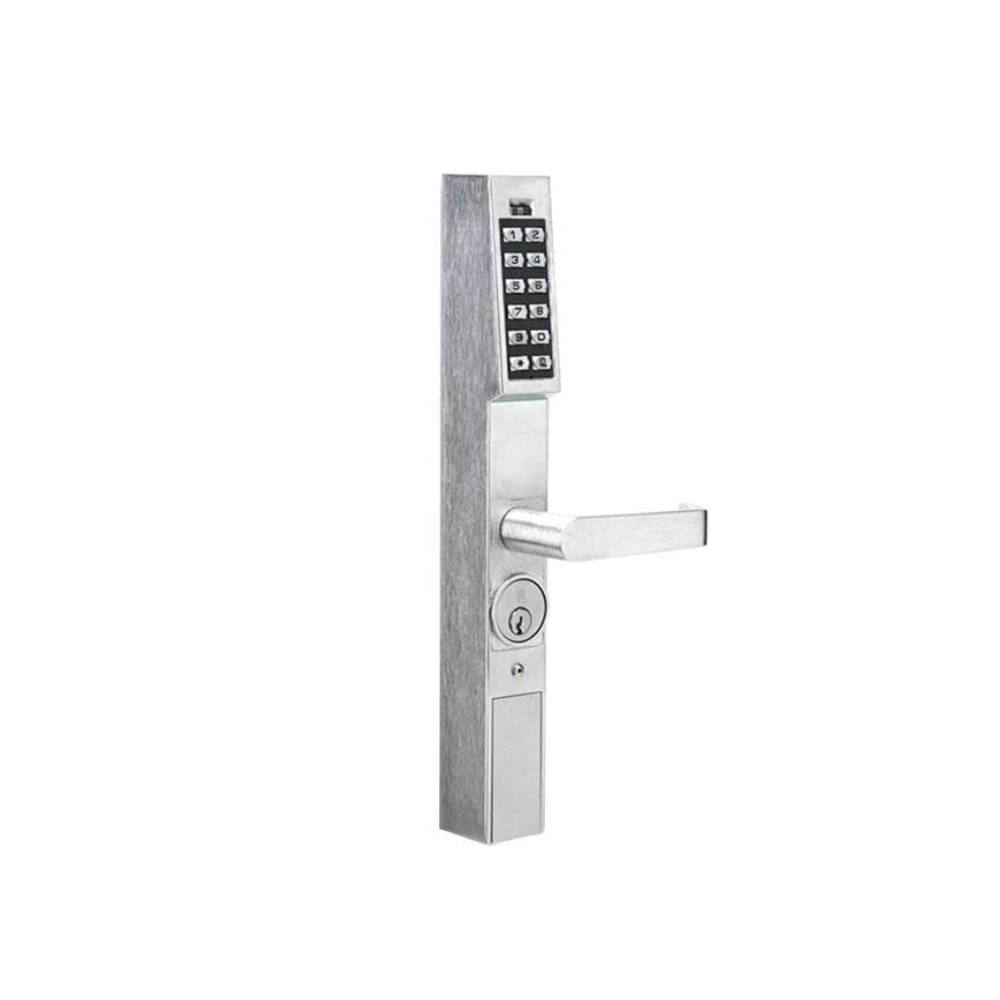 Alarm Lock - DL1200ET-26D - Trilogy Narrow Stile Pin Exit Trim Keypad Lever Lock - Grade 1 - Satin Chrome Finish