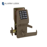 Alarm Lock - DL5200-US10B - Double Sided Weatherproof Pushbutton Cylindrical Door Lock - Straight Lever - Grade 1 - Oil Rubbed Bronze Finish