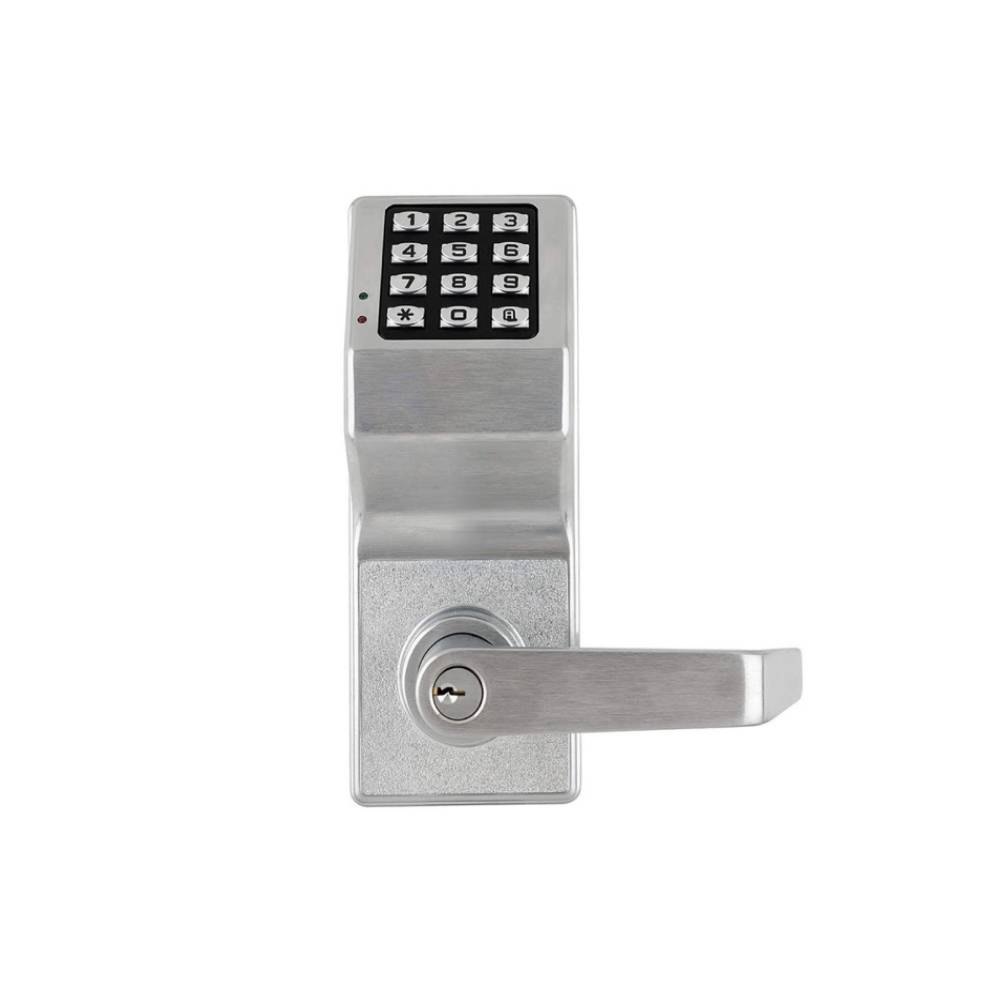 Alarm Lock - DL6100-26D - Trilogy Cylindrical Pushbutton Lock with Networx Wireless and Ethernet Feature - Satin Chrome Finish