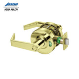 Arrow - APL02-ST - Privacy Cylindrical Lock with 3-1/2 Diameter Rose and 1/8 Projection - Grade 1 - Bright Brass