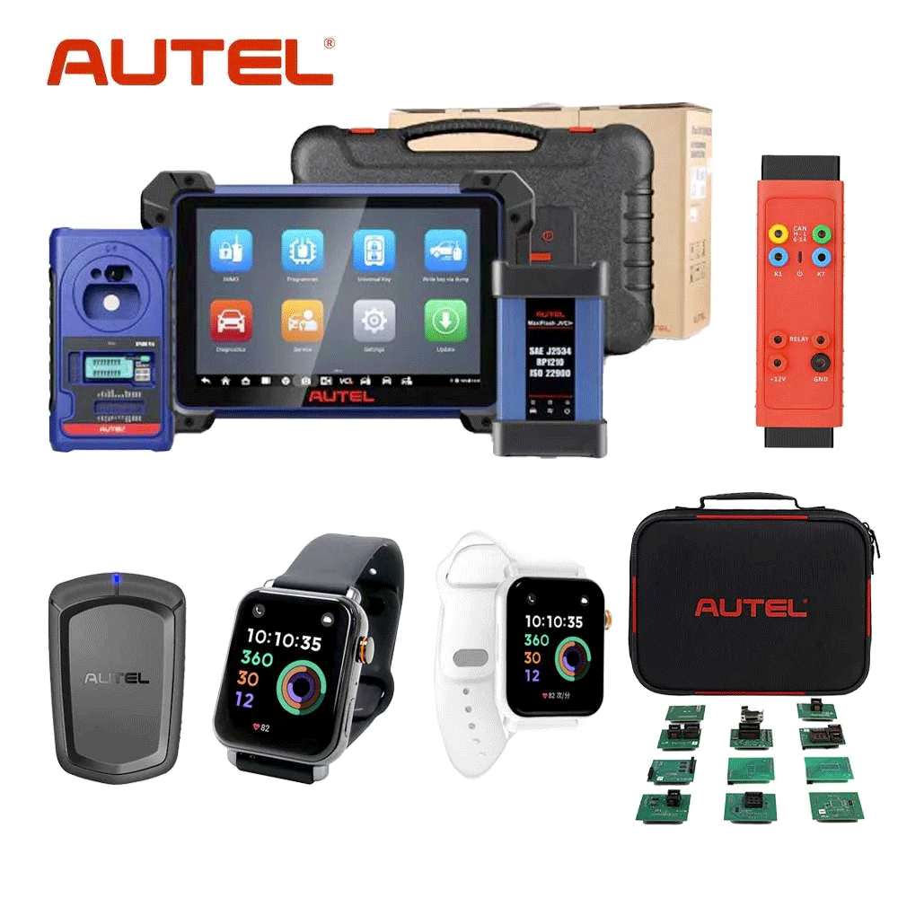 Autel MaxiIM IM608 PRO II with G-BOX3, IMKPA, APB112 and OTOFIX Programmable Smart Key Watch (White and Black)