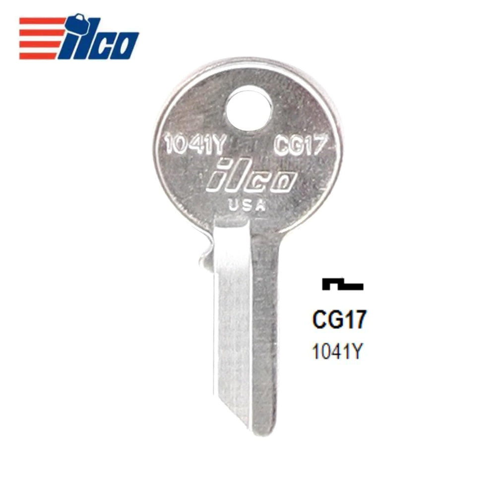 ILCO 1041Y Chicago Cabinet Key Blank - CG17