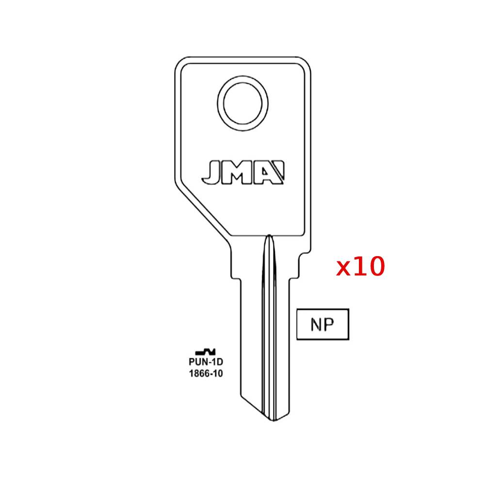 1866-10 Pundra Commercial & Residencial Key Blank - 1866-10 / PUN-1D (Packs of 10)