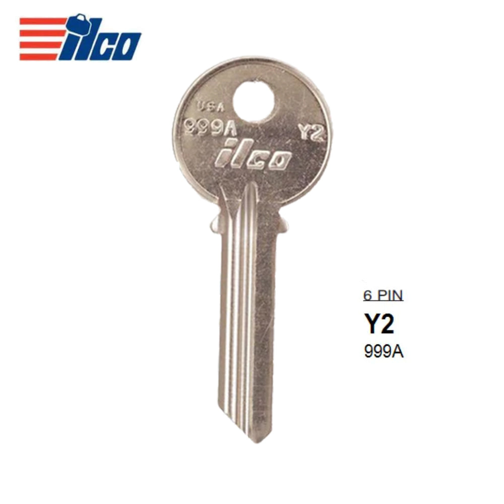 ILCO 999A-Y2 6-Pin Yale Key Blank