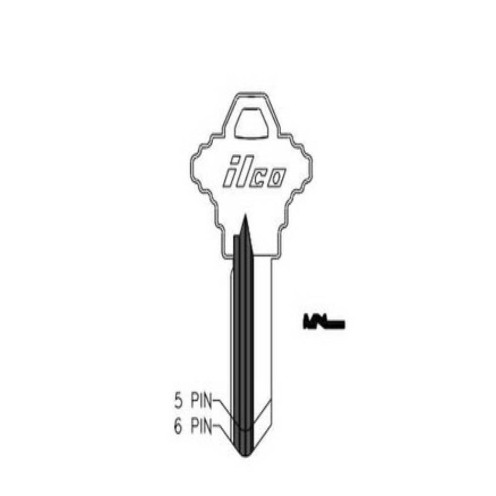 ILCO A1145F 6-Pin Schlage Key Blank - SC10