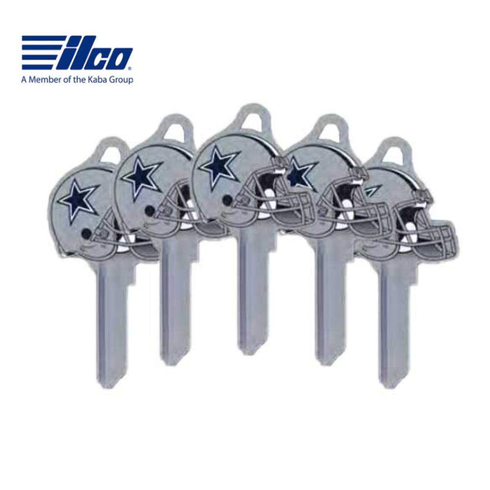 ILCO - NFL-KW1 TeamKeys - Helmet Edition Key Blank - Dallas Cowboys - Pack of 5