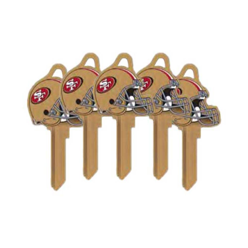 ILCO - NFL-KW1 TeamKeys - Helmet Edition Key Blank - San Francisco 49ers - Pack of 5