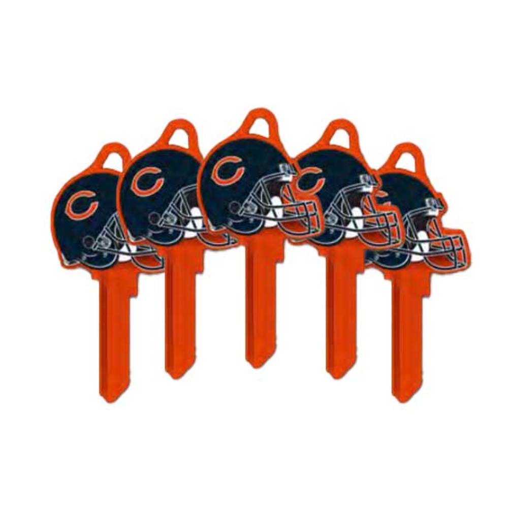 ILCO - NFL-KW1 TeamKeys - Helmet Edition Key Blank - Chicago Bears - Pack of 5