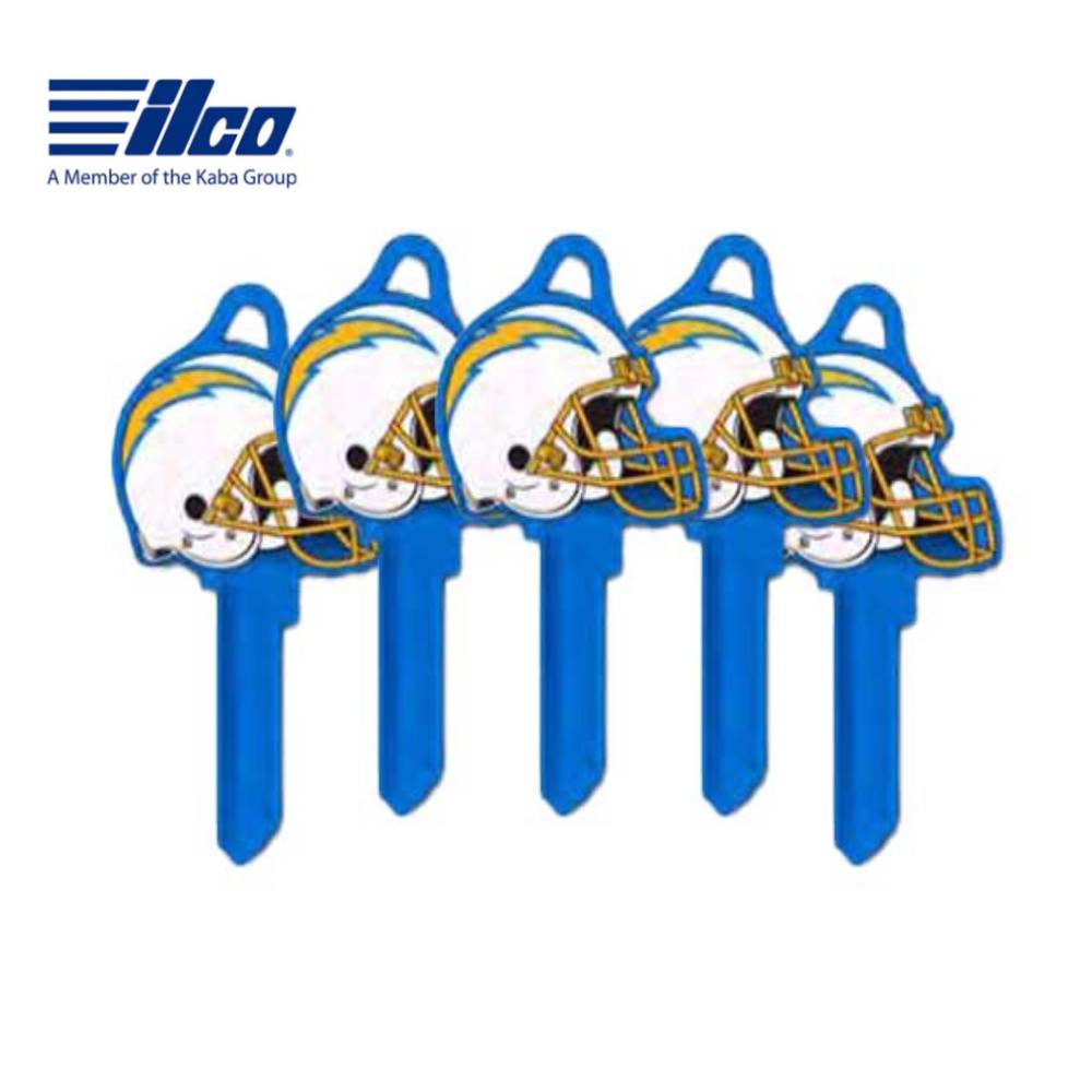 ILCO - NFL-KW1 TeamKeys - Helmet Edition Key Blank - Los Angeles Chargers - Pack of 5