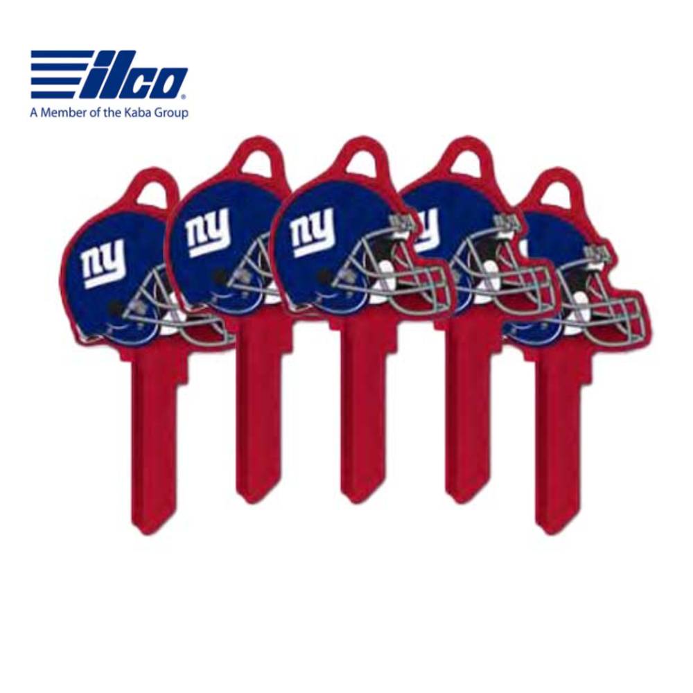 ILCO - NFL-KW1 TeamKeys - Helmet Edition Key Blank - New York Giants - Pack of 5