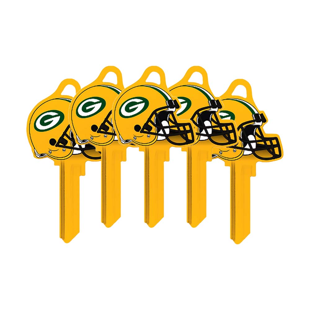 ILCO - NFL-KW1 TeamKeys - Helmet Edition Key Blank - Green Bay Packers (5 Pack)