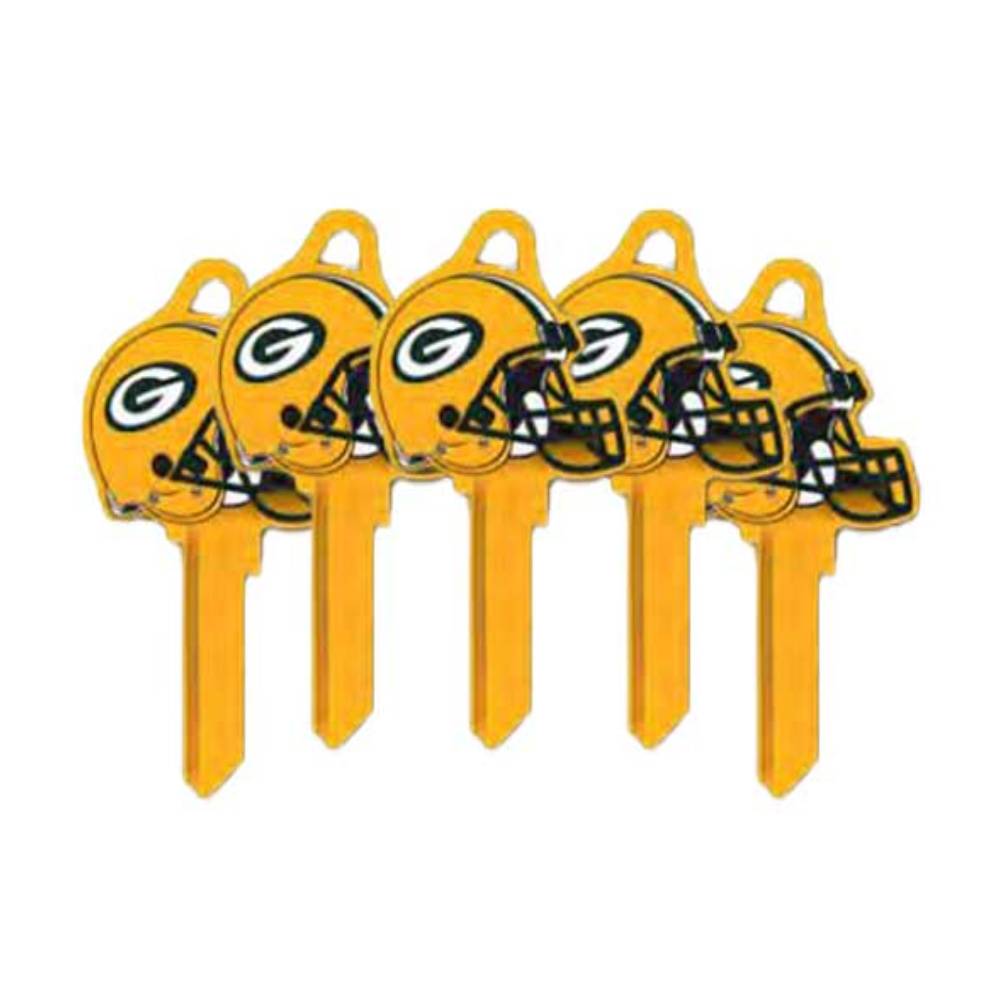 ILCO - NFL-KW1 TeamKeys - Helmet Edition Key Blank - Green Bay Packers - Pack of 5