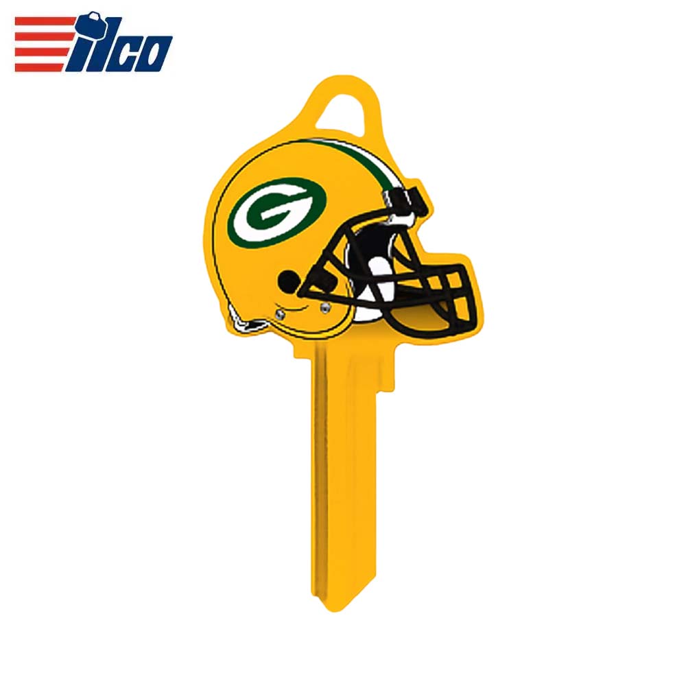 ILCO - NFL-KW1 TeamKeys - Helmet Edition Key Blank - Green Bay Packers - Pack of 5