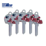 ILCO - NFL-KW1 TeamKeys - Helmet Edition Key Blank - New England Patriots - Pack of 5