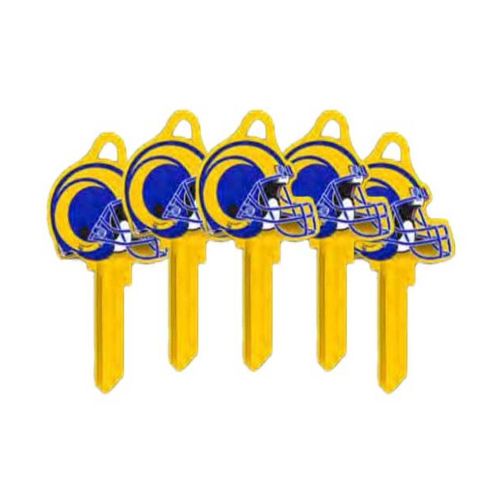 ILCO - NFL-KW1 TeamKeys - Helmet Edition Key Blank - Los Angeles Rams - Pack of 5