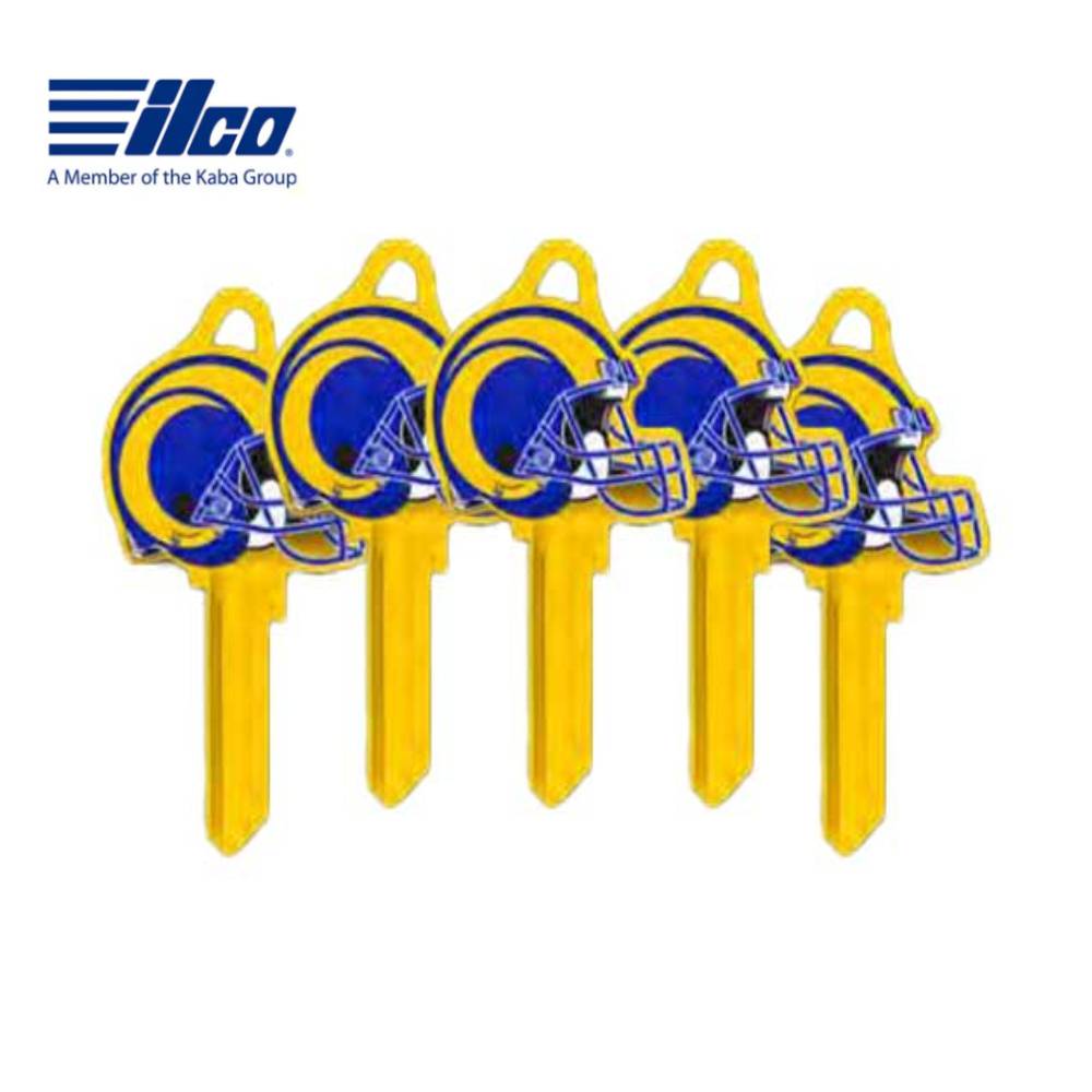 ILCO - NFL-KW1 TeamKeys - Helmet Edition Key Blank - Los Angeles Rams - Pack of 5