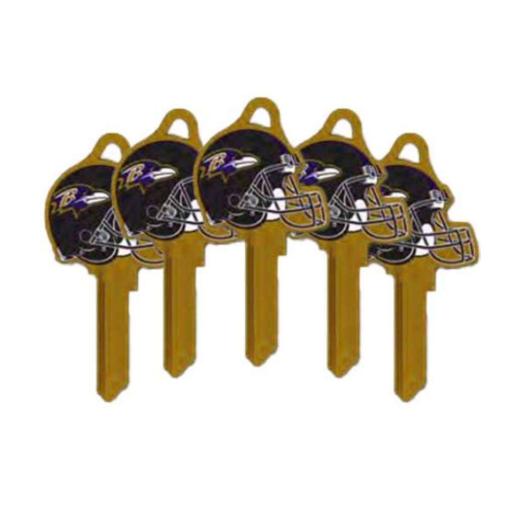 ILCO - NFL-KW1 TeamKeys - Helmet Edition Key Blank - Baltimore Ravens - Pack of 5