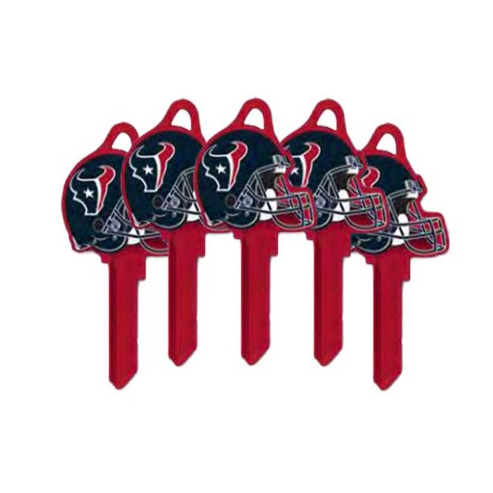 ILCO - NFL-KW1 TeamKeys - Helmet Edition Key Blank - Houston Texans - Pack of 5