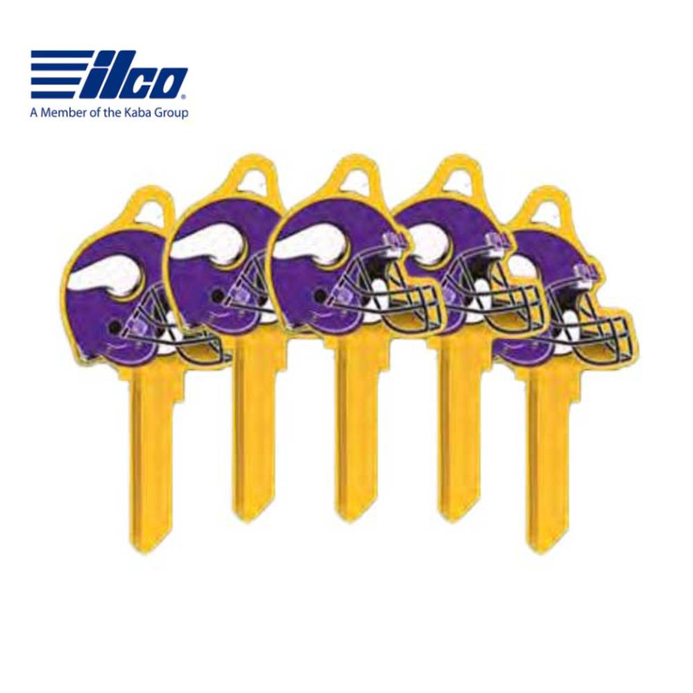 ILCO - NFL-KW1 TeamKeys - Helmet Edition Key Blank - Minnesota Vikings - Pack of 5