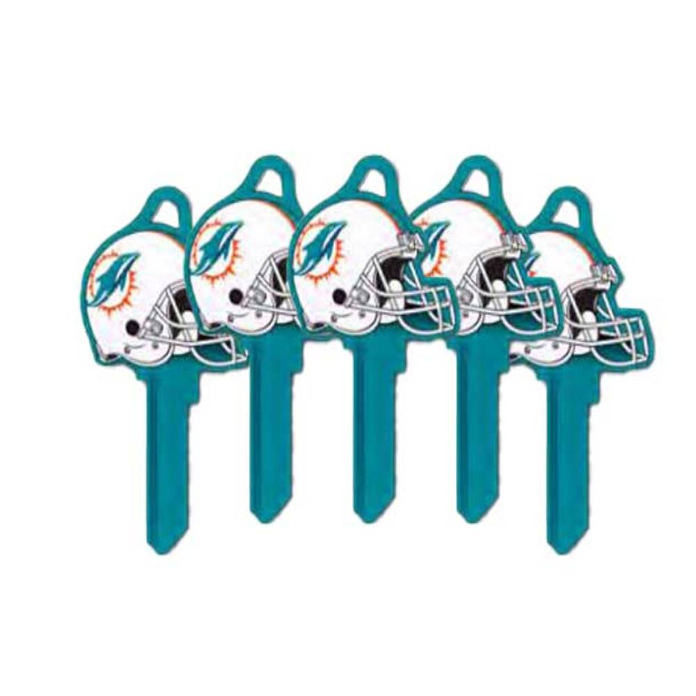 ILCO - NFL-SC1 TeamKeys - Helmet Edition Key Blank - Miami Dolphins - Pack of 5