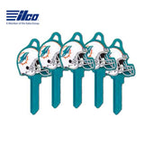 ILCO - NFL-SC1 TeamKeys - Helmet Edition Key Blank - Miami Dolphins - Pack of 5