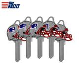 ILCO - NFL-SC1 TeamKeys - Helmet Edition Key Blank - New England Patriots (5 Pack)