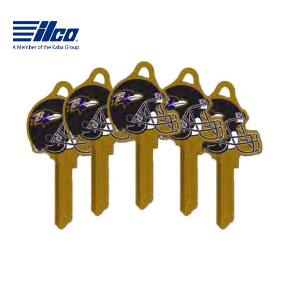 ILCO - NFL-SC1 TeamKeys - Helmet Edition Key Blank - Baltimore Ravens - Pack of 5