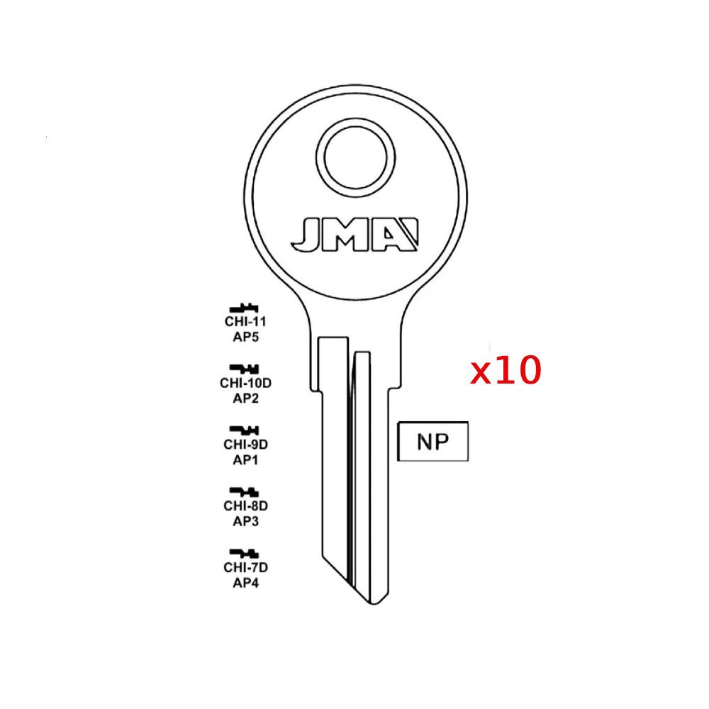 103AM Chicago Commercial & Residencial Key Blank - AP3 / CHI-8D (Packs of 10)