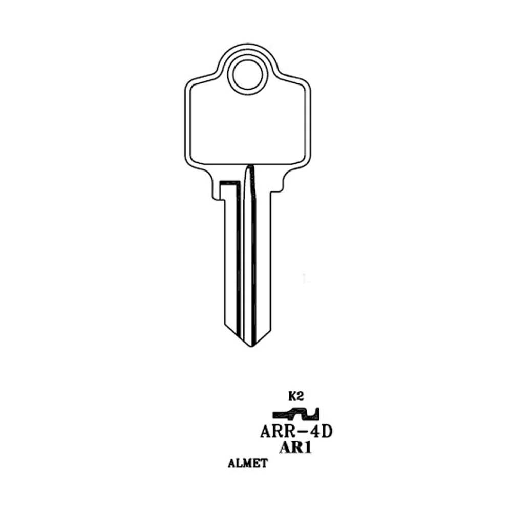 JMA ARR-4DE / AR1 / N1179 5-Pin Arrow Key Blank - Brass