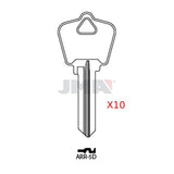 JMA ARR-5DE / AR4 / 1179A 6-Pin Arrow Key Blank - Brass (Pack of 10)