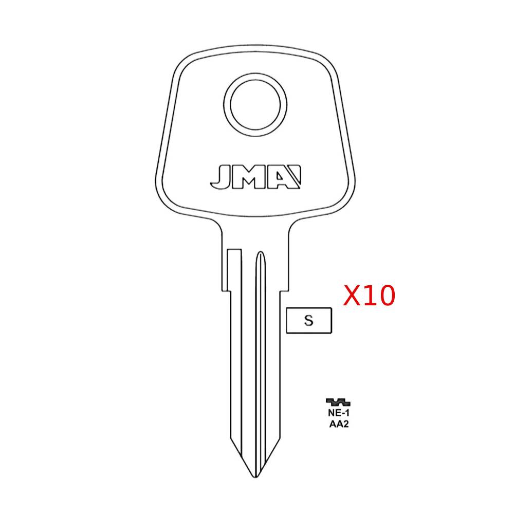 Audi Honda Jaguar Volvo Key Blank - AA2 / NE-1 (Packs of 10)