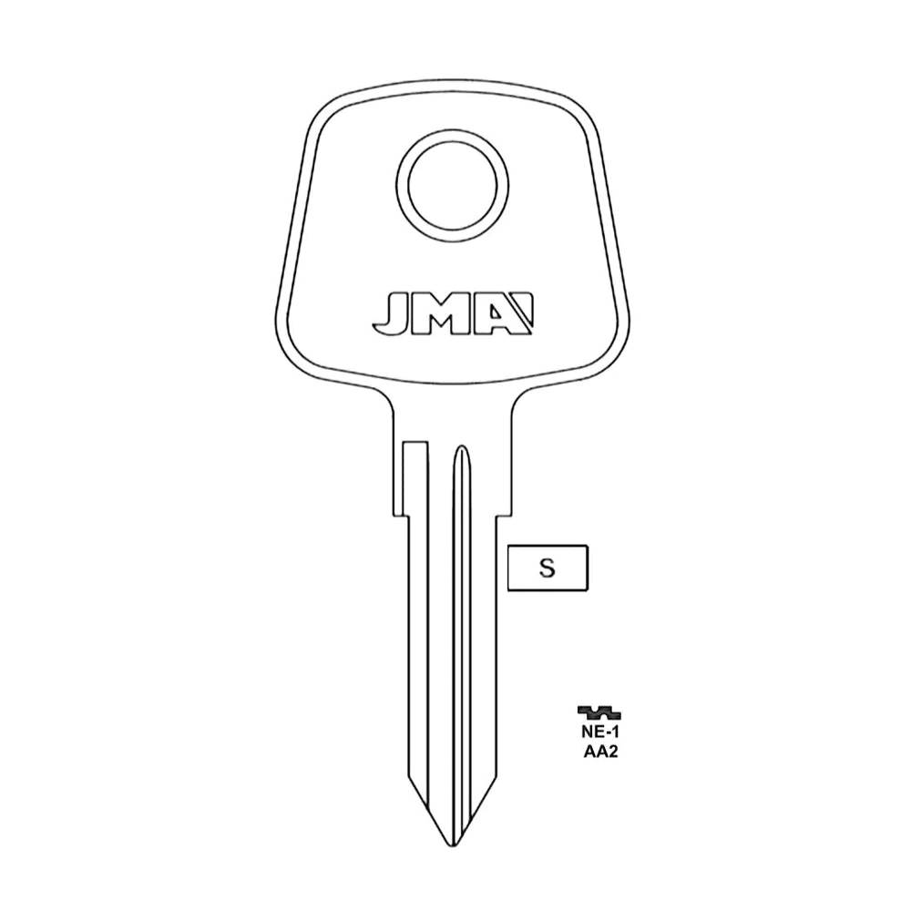 Audi Honda Jaguar Volvo Key Blank - AA2 / NE-1