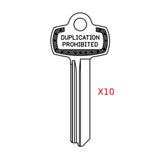 JMA BES-5DS / 1A1E1 - BEST "E" - Keyway - Duplication Prohibited (Pack of 10)