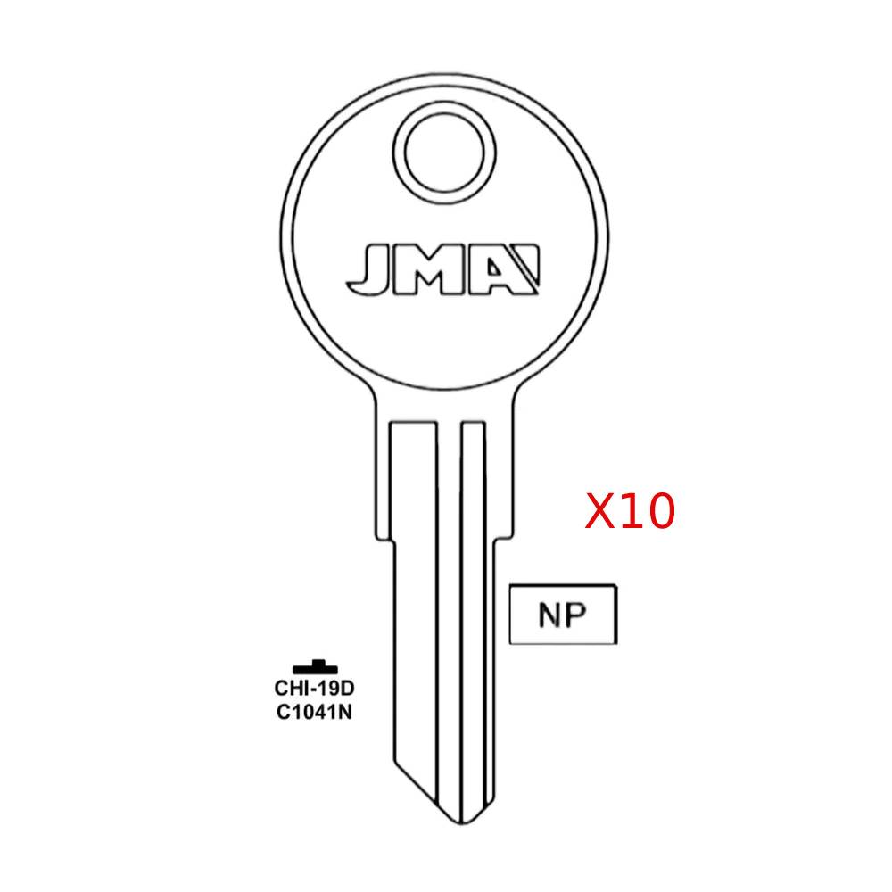 C1041N Chicago Commercial & Residencial Key Blank - C1041N / CHI-19D (Packs of 10)