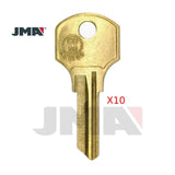 JMA CCL-12E / CO26 / 1000V CCL 6-Wafer Cabinet Key - Brass (Pack of 10)