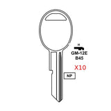 GM Key Blank - B45 / GM-12E (Packs of 10)