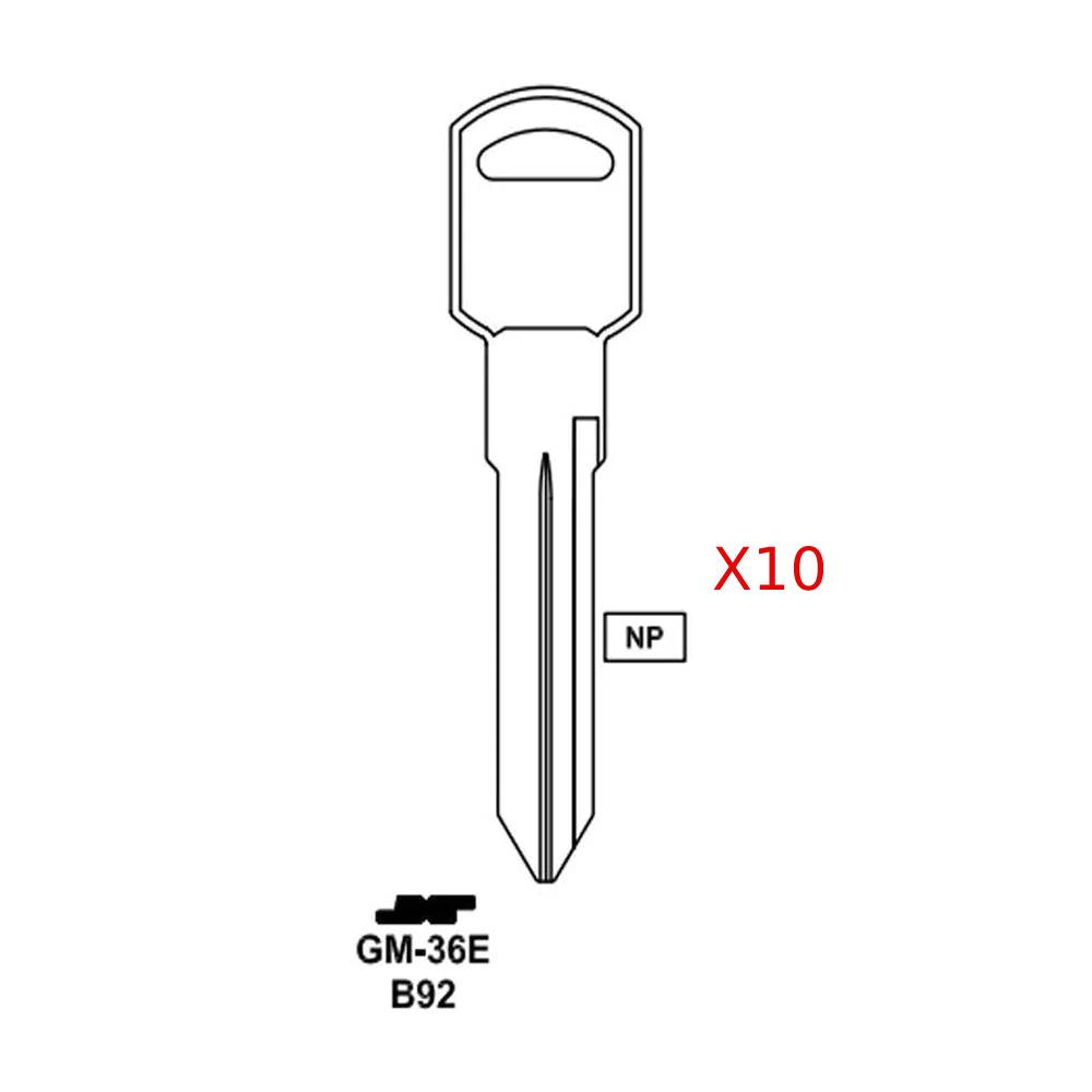 GM Key Blank - B92 / GM-36E (Packs of 10)