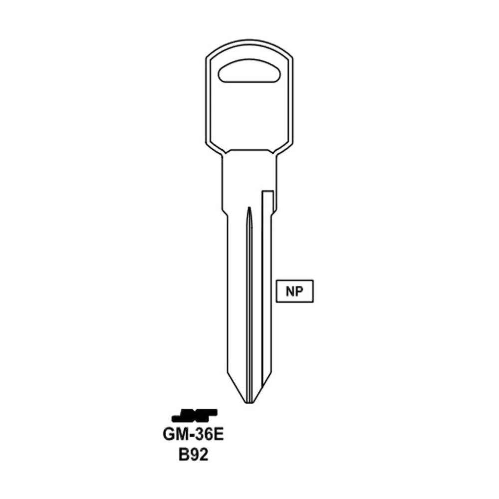 GM Key Blank - B92 / GM-36E