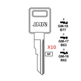 GM Key Blank - B63 / GM-17 (Packs of 10)