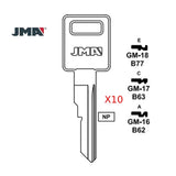 GM Key Blank - B77 /  GM-18 (Packs of 10)