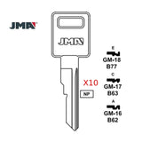 GM Key Blank - B62 / GM-16 (Packs of 10)