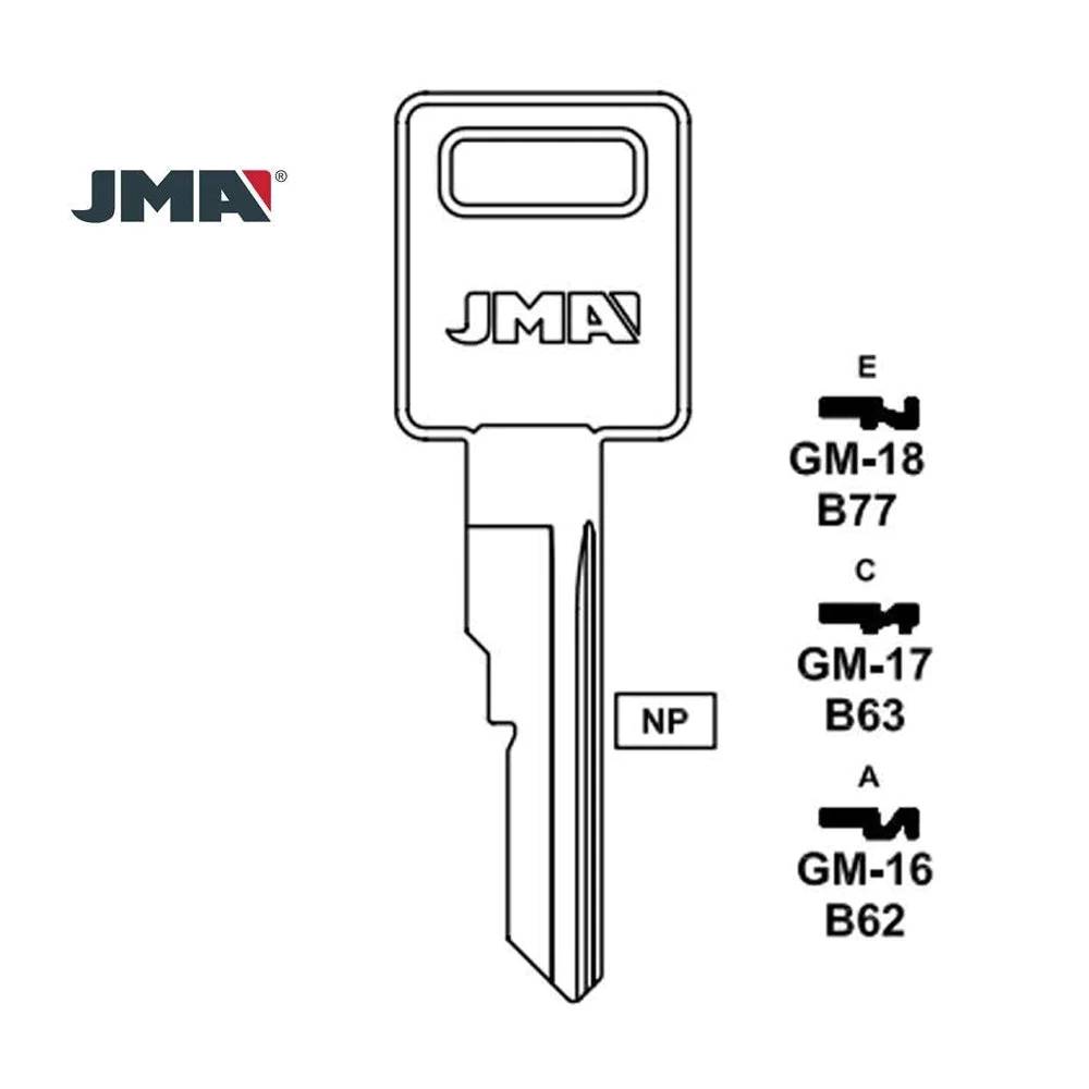 GM Key Blank - B62 / GM-16